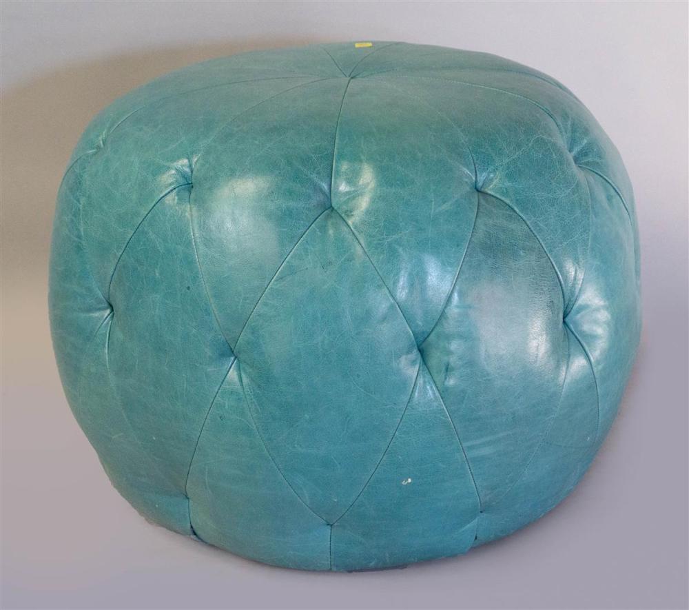 CONTEMPORARY TUFTED TEAL LEATHER