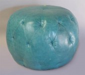 CONTEMPORARY TUFTED TEAL LEATH