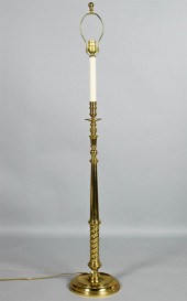 CONTEMPORARY TURNED BRASS FLOO