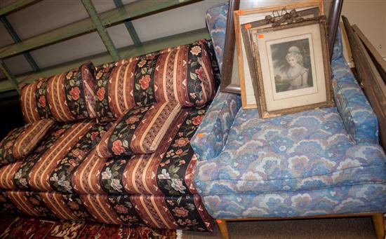 Contemporary upholstered wing chair
