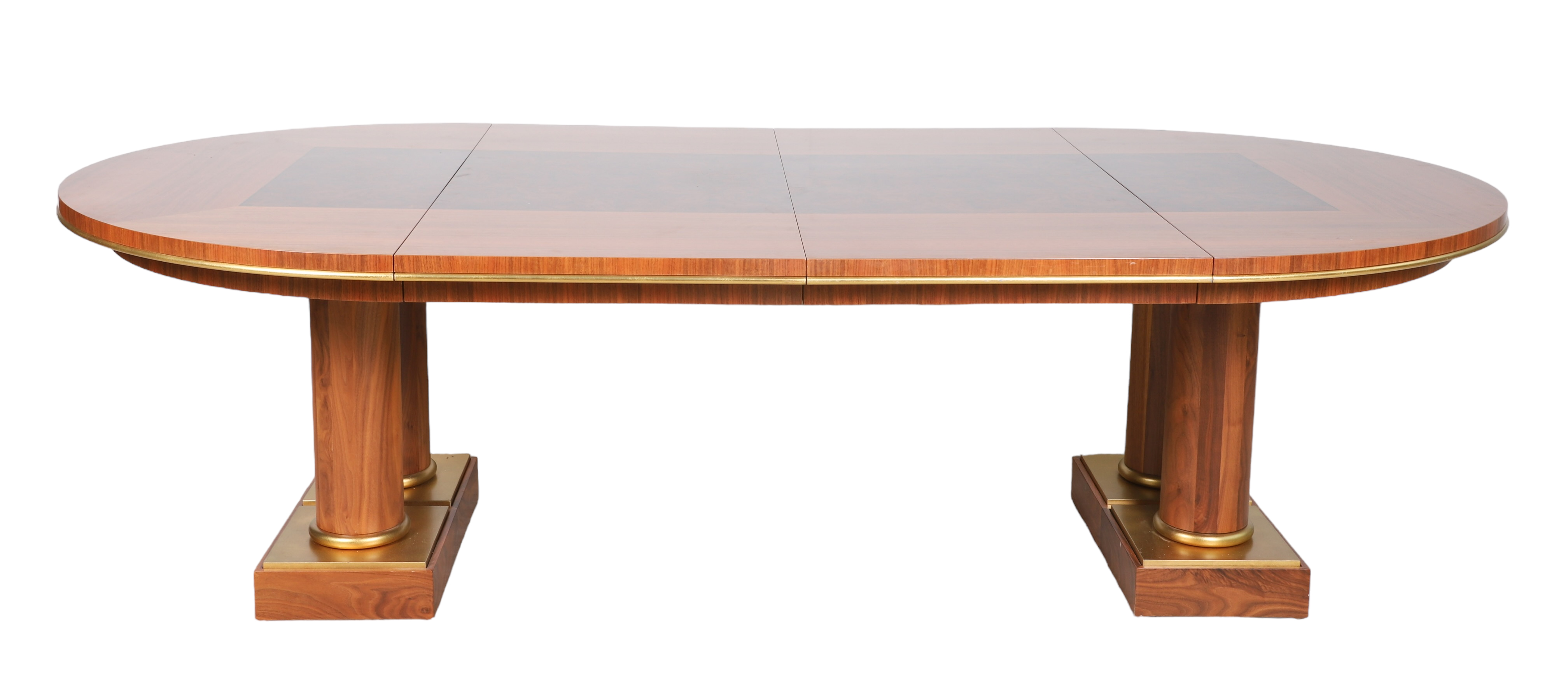 Contemporary walnut and burled gilt