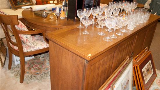 Contemporary walnut dining set