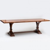 CONTEMPORARY WALNUT DOUBLE PED