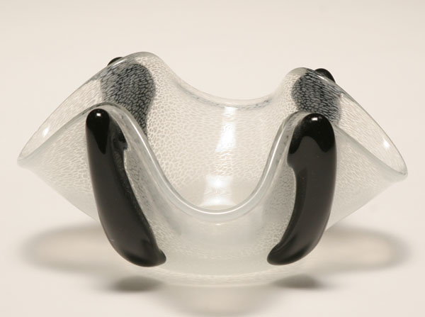 Contemporary white lobed glass