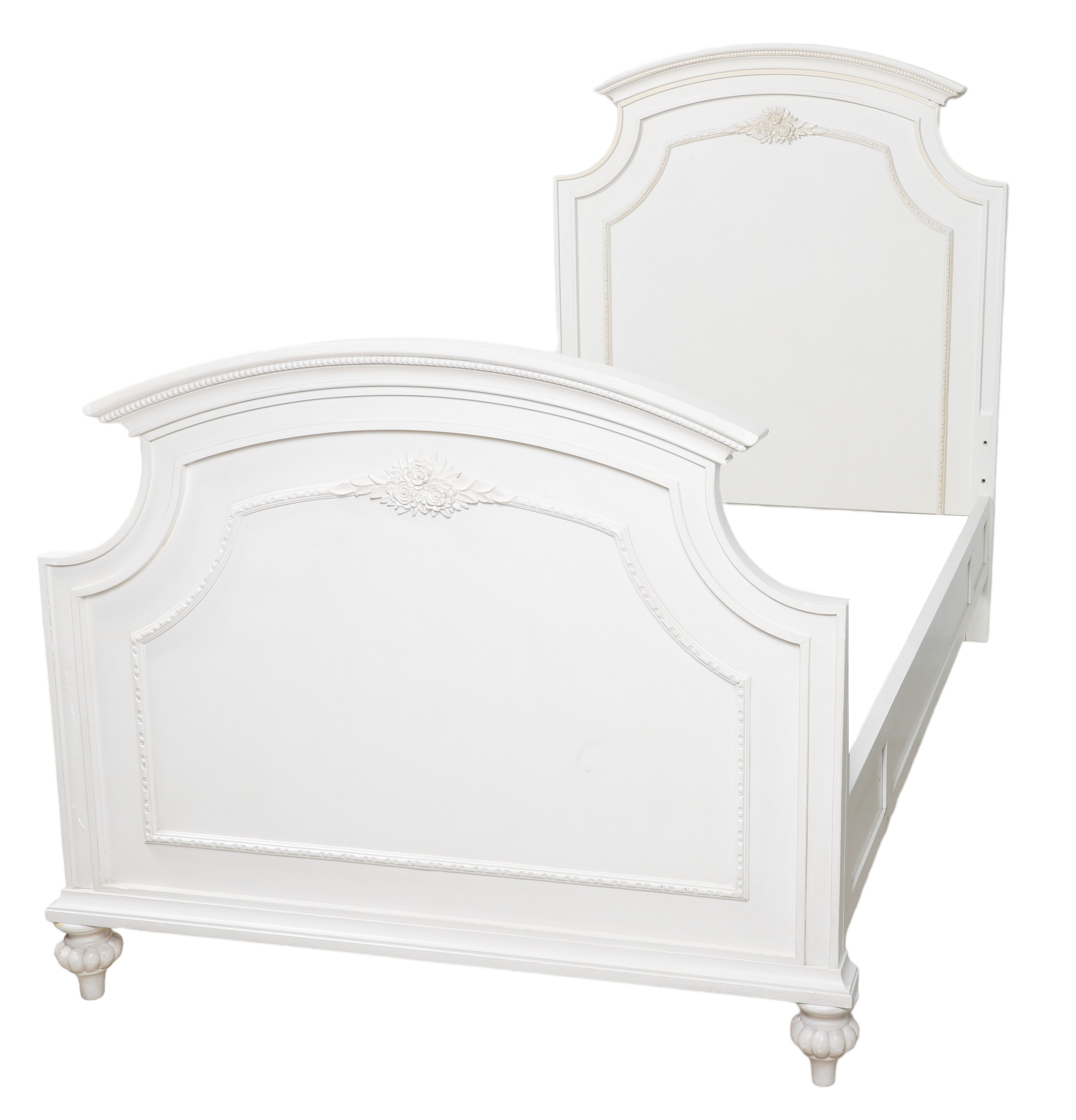Contemporary white painted twin