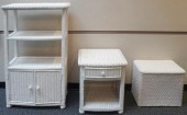 CONTEMPORARY WHITE WICKER SHEL