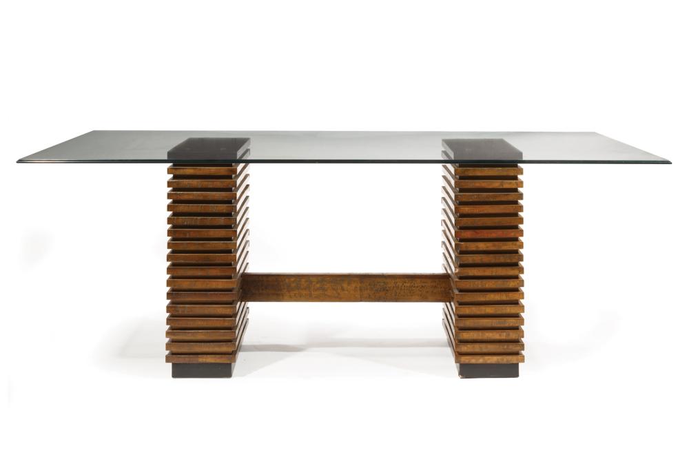 CONTEMPORARY WOOD AND GLASS