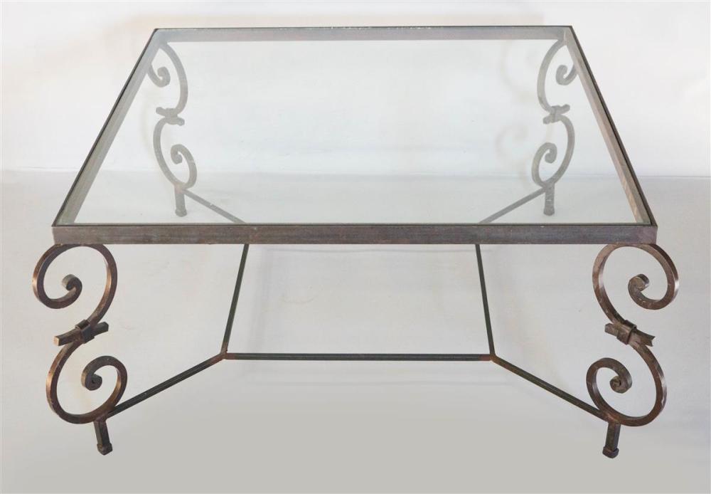 CONTEMPORARY WROUGHT IRON AND GLASS