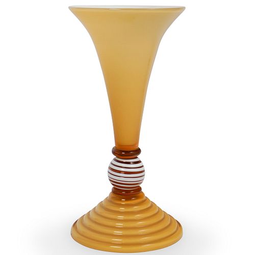 CONTEMPORARY YELLOW ART GLASS