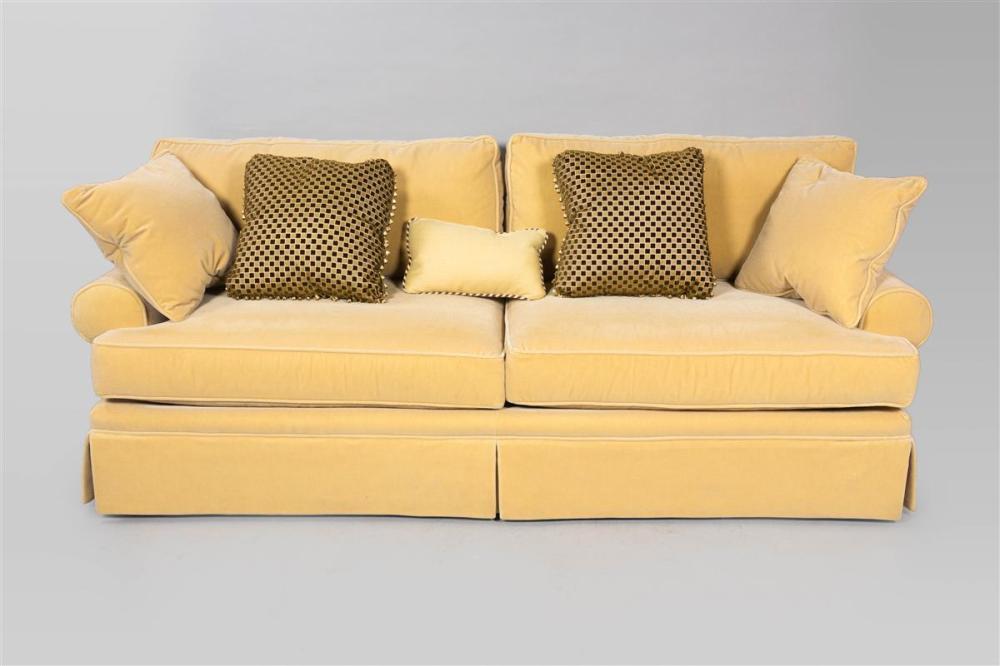 CONTEMPORARY YELLOW MOHAIR VELVET