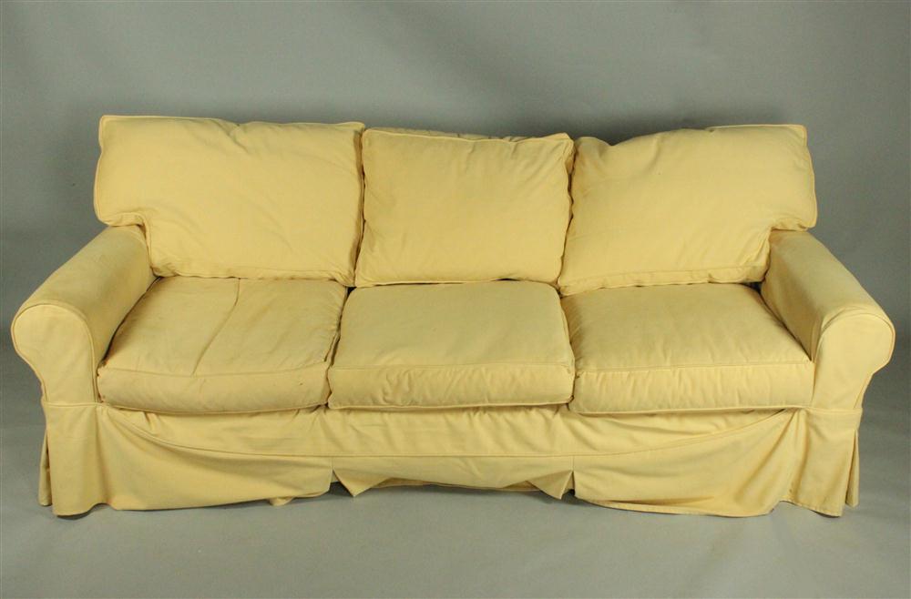 CONTEMPORARY YELLOW THREE SEAT SOFA