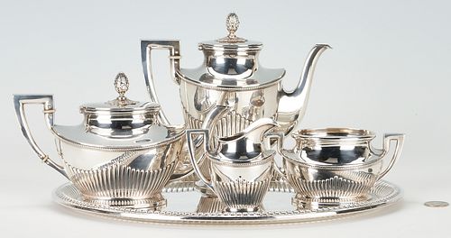 CONTINENTAL .800 SILVER TEA SET,