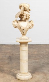 CONTINENTAL ALABASTER BUST OF