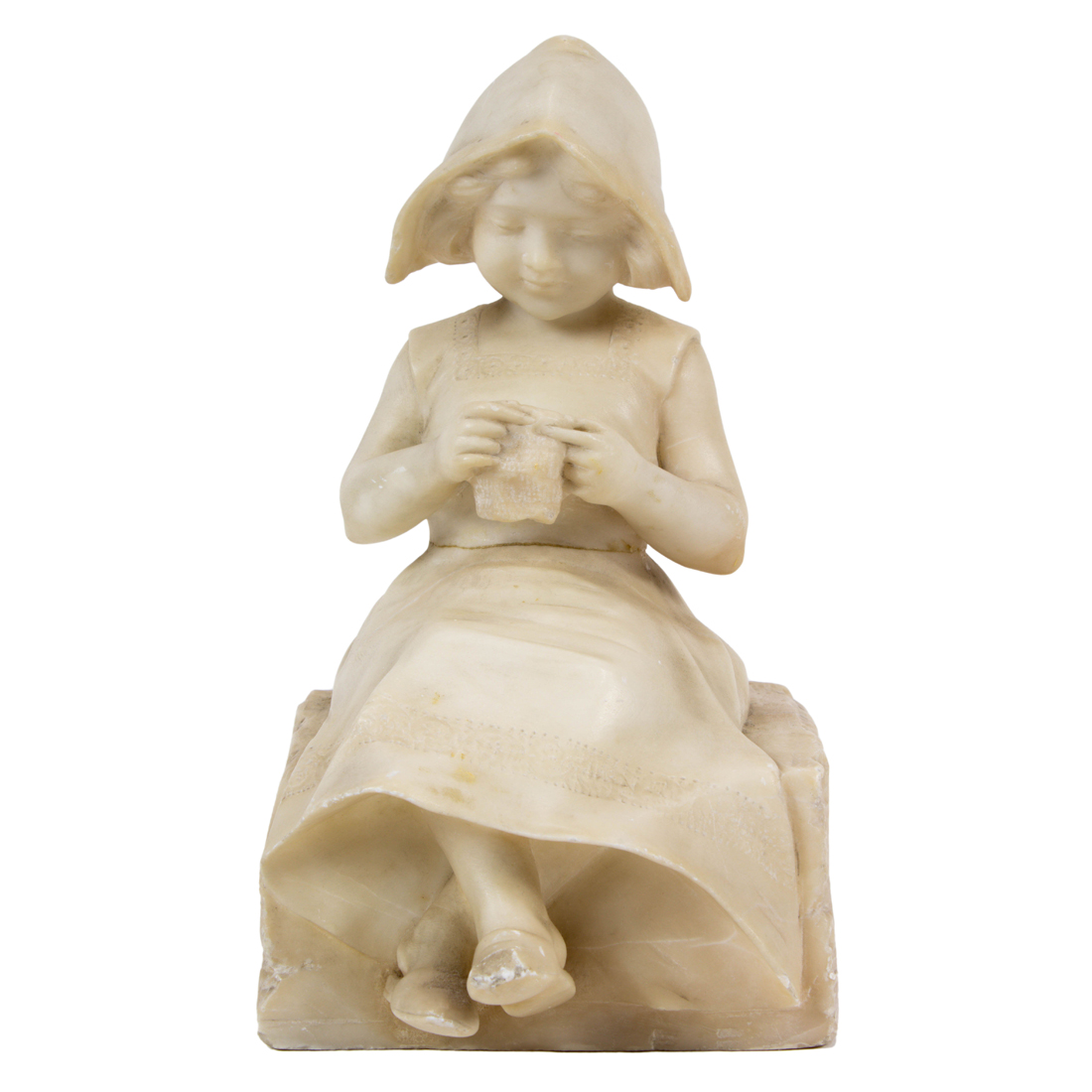 CONTINENTAL ALABASTER FIGURE OF A