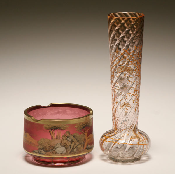 Continental art glass bowl and