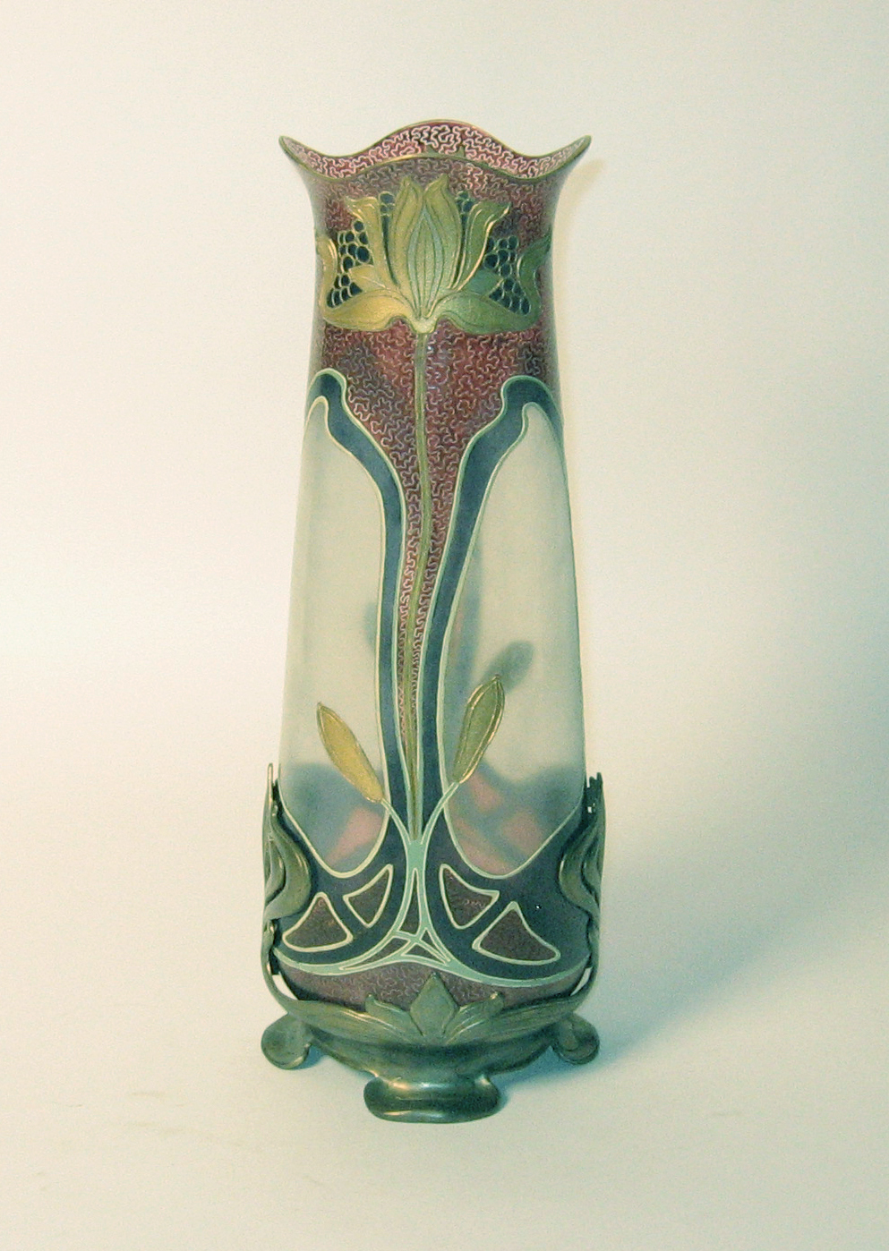 Continental Art Nouveau enameled