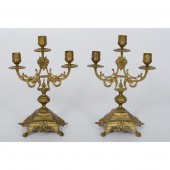 Continental Brass Candelabras