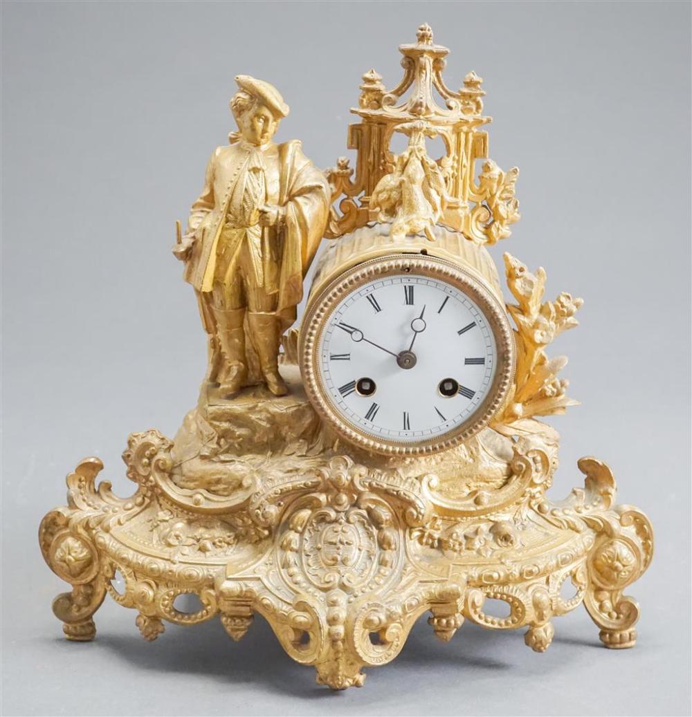 CONTINENTAL BRASS FIGURAL MANTLE