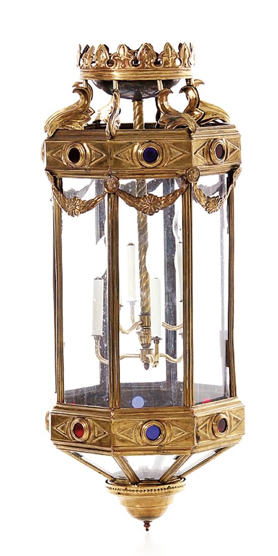 Continental brass hall light