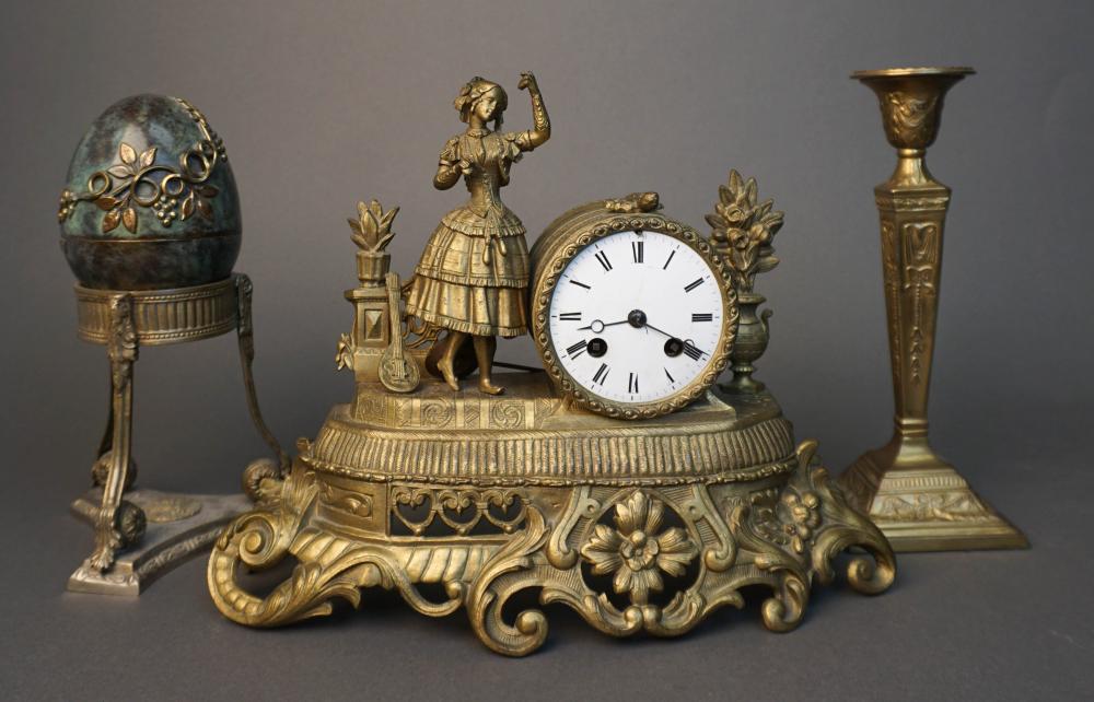 CONTINENTAL BRASS MANTLE CLOCK,