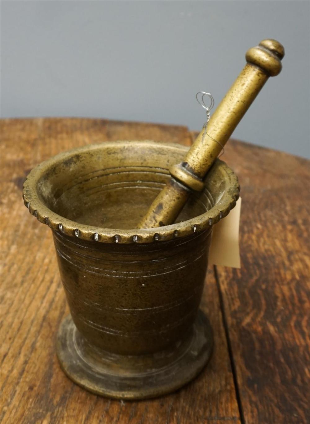 CONTINENTAL BRASS MORTAR AND PESTLE