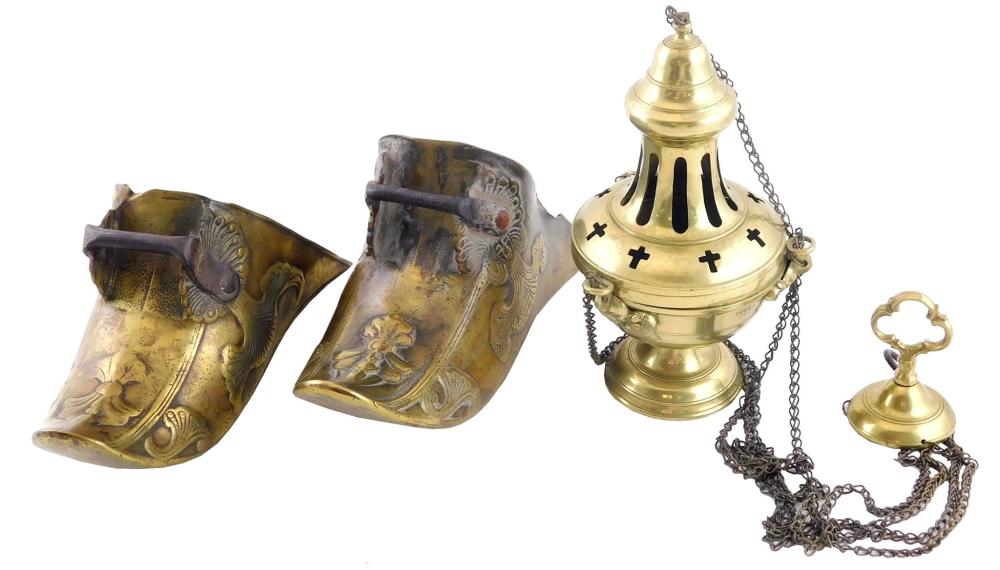 CONTINENTAL BRASS, THREE PIECES,
