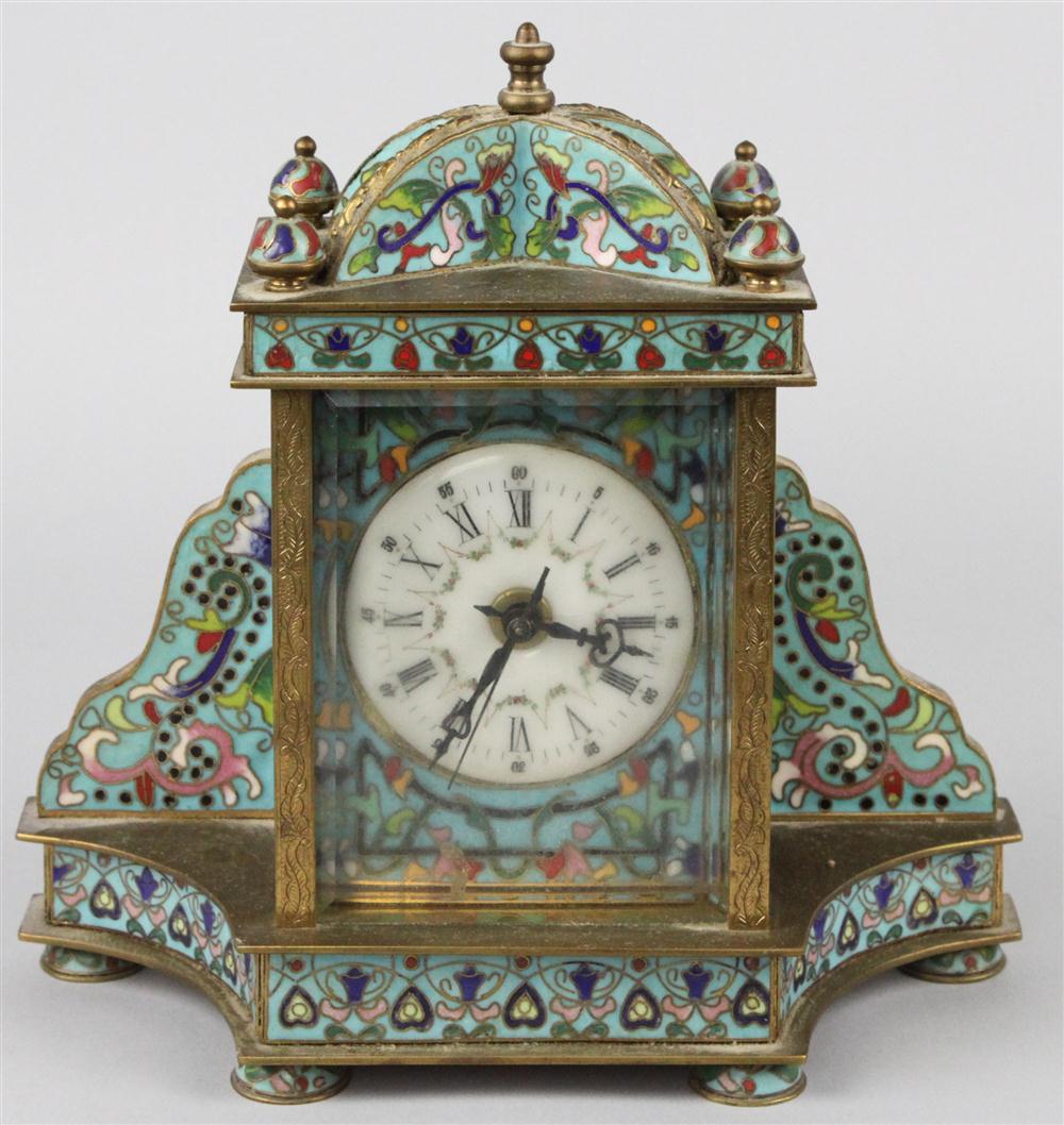 CONTINENTAL BRONZE AND ENAMEL TABLE