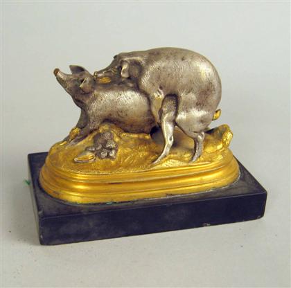 Continental bronze animalier figure