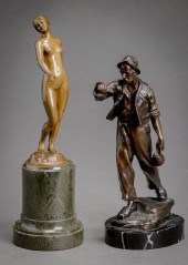 CONTINENTAL BRONZE FEMALE NUDE