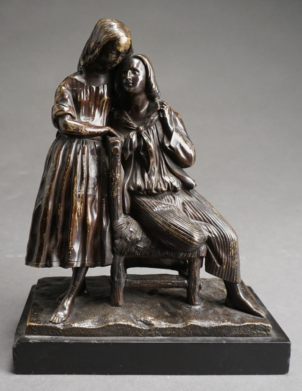 CONTINENTAL BRONZE FIGURAL GROUP,