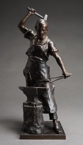 CONTINENTAL BRONZE FIGURE OF A