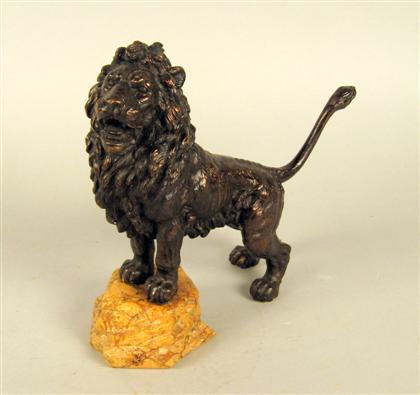Continental bronze figure of a lion
