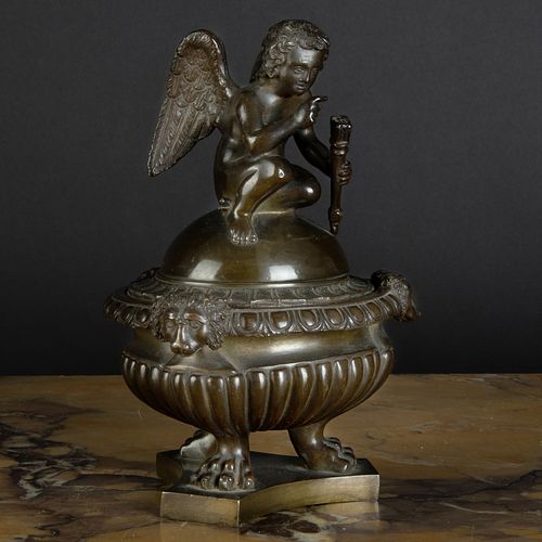 CONTINENTAL BRONZE INKWELL AND