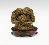 Continental bronze inkwell