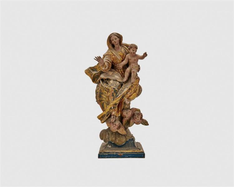 CONTINENTAL CARVED AND PAINTED WOOD