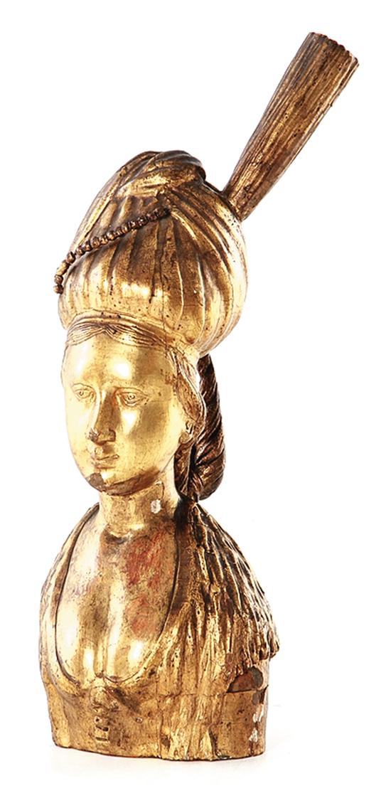 Continental carved giltwood bust of