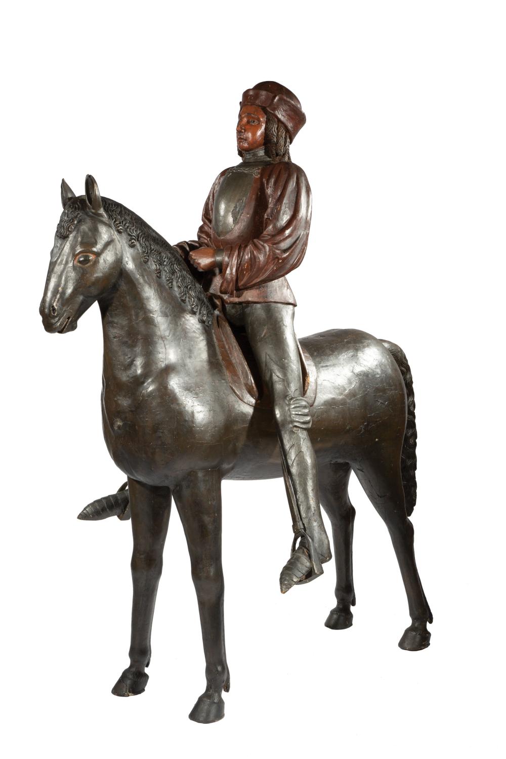CONTINENTAL CARVED HORSE AND