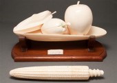 Continental carved ivory apple
