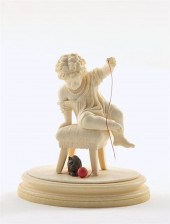 Continental carved ivory figur