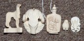 Continental carved ivory ram-f