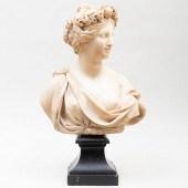 CONTINENTAL CARVED MARBLE BUST