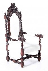 Continental carved oak armchai