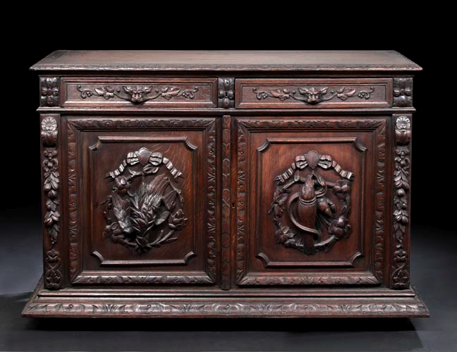 Continental Carved Oak Buffet, 