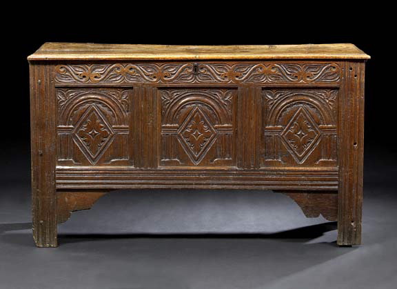Continental Carved Oak Coffer, 