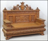 CONTINENTAL CARVED OAK HALL BE