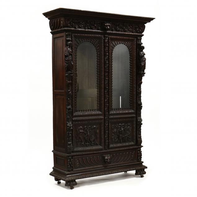 CONTINENTAL CARVED OAK LIBRARY