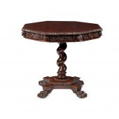 CONTINENTAL CARVED OAK OCTAGON
