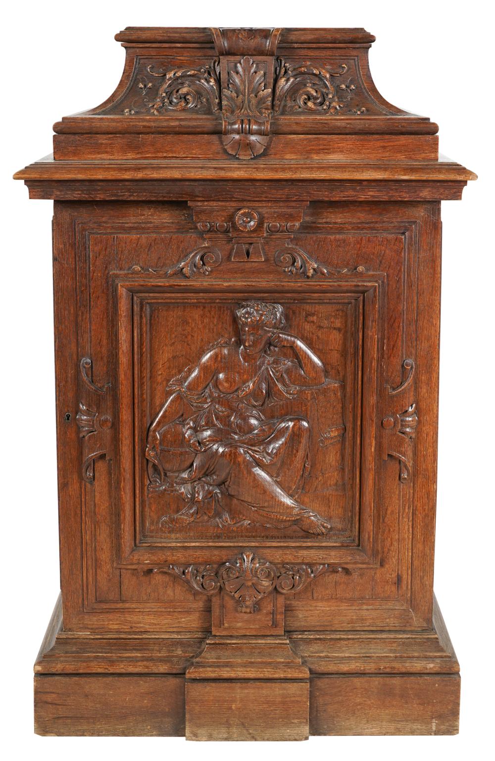 CONTINENTAL CARVED OAK PEDESTAL