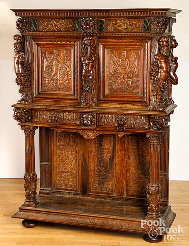 CONTINENTAL CARVED OAK TWO-PART
