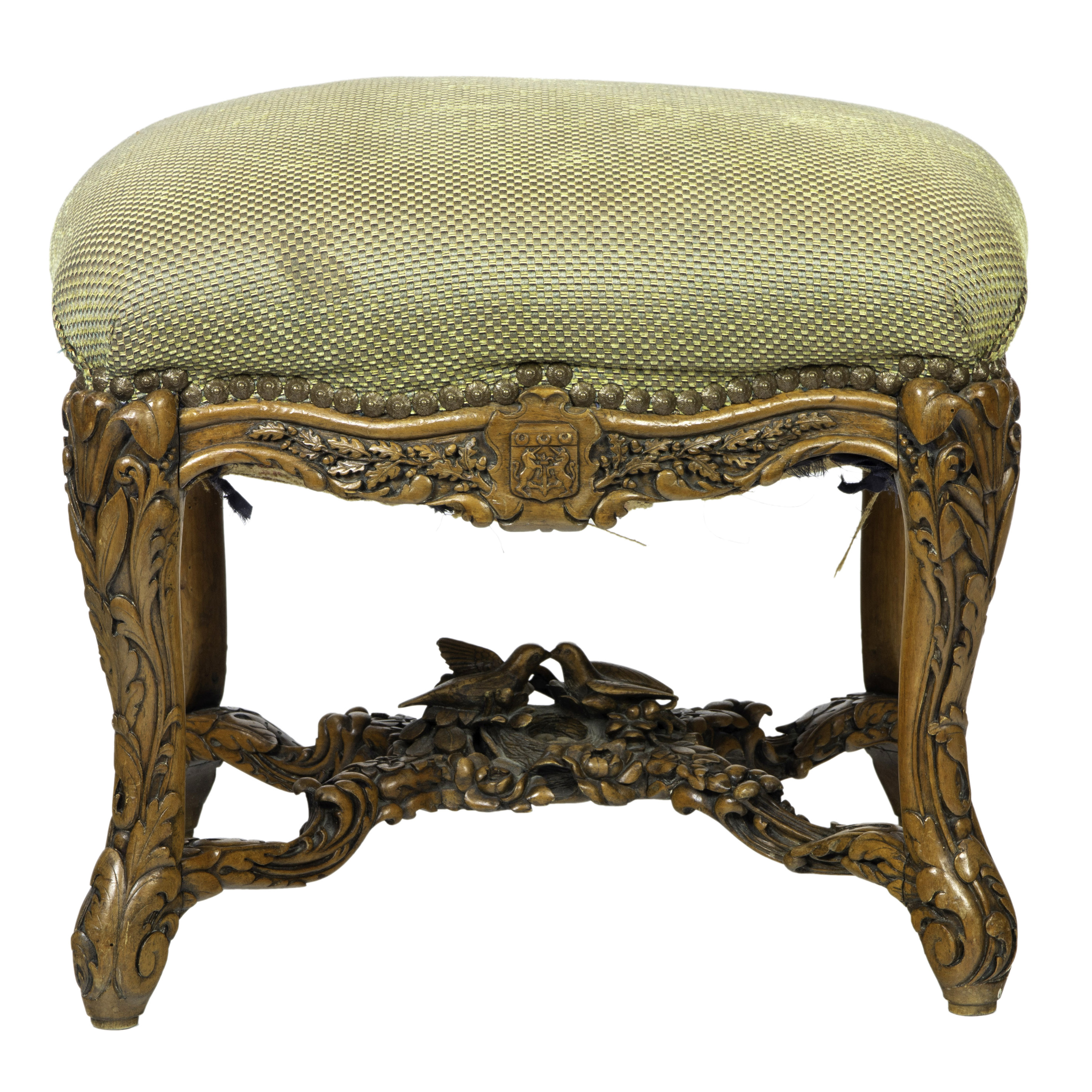 CONTINENTAL CARVED OTTOMAN CIRCA